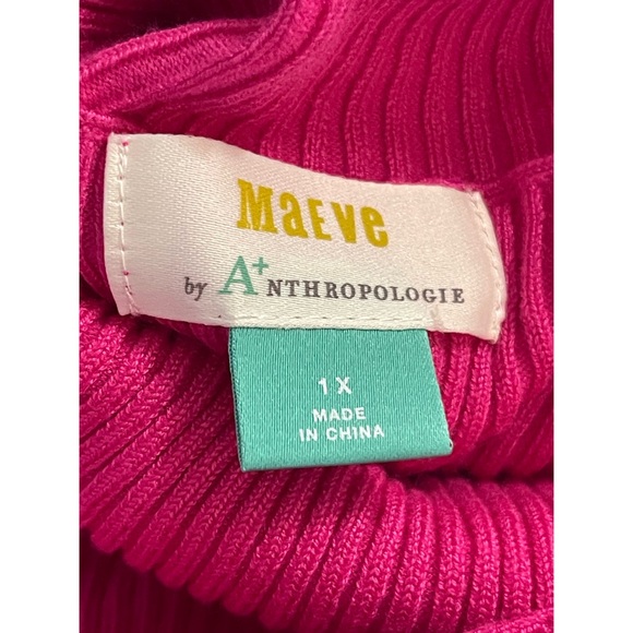 Anthropologie Maeve Parker Ribbed Turtleneck Pink NWT SZ 1X - Picture 8 of 15